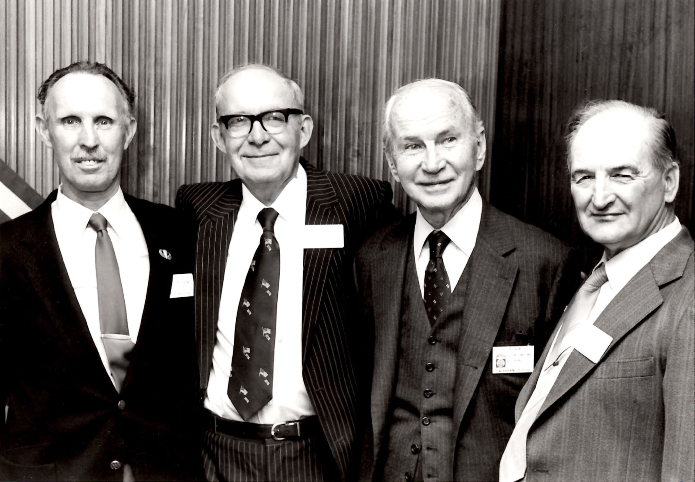 Harold Luken (2nd from left) and General James Gavin to his right attend the 40th Anniversary of D-Day.